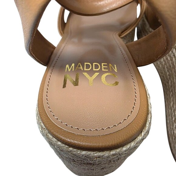 Madden NYC Wedge Sandals Strappy Womens Size 6-11 Beige Adjustable Buckle Strap - Picture 6 of 11